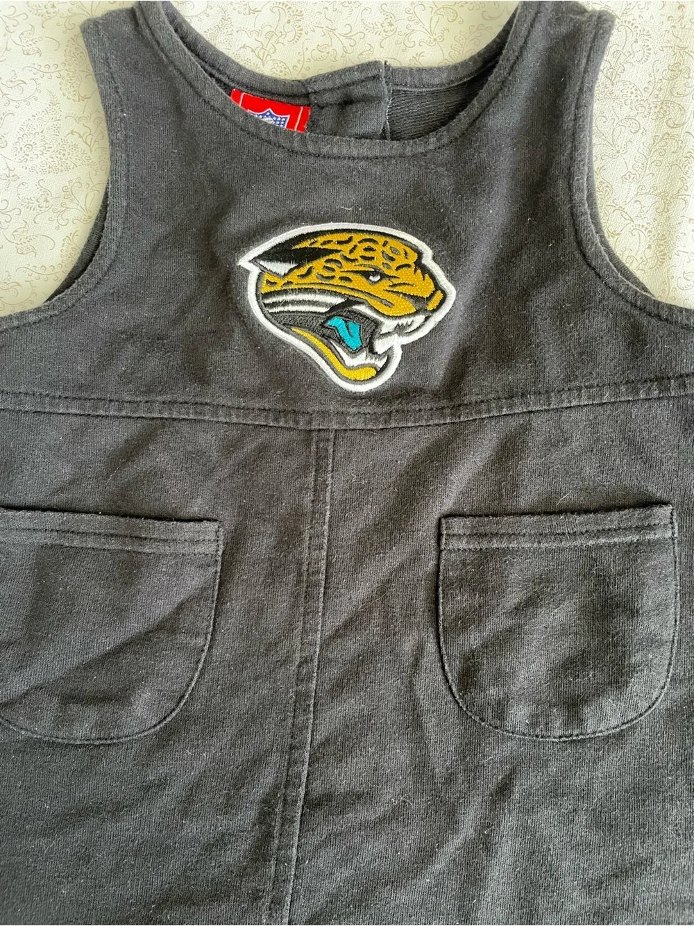 Jacksonville Jaguars Black Logo Sleeveless Dress Toddler 18M Pockets Sporty
